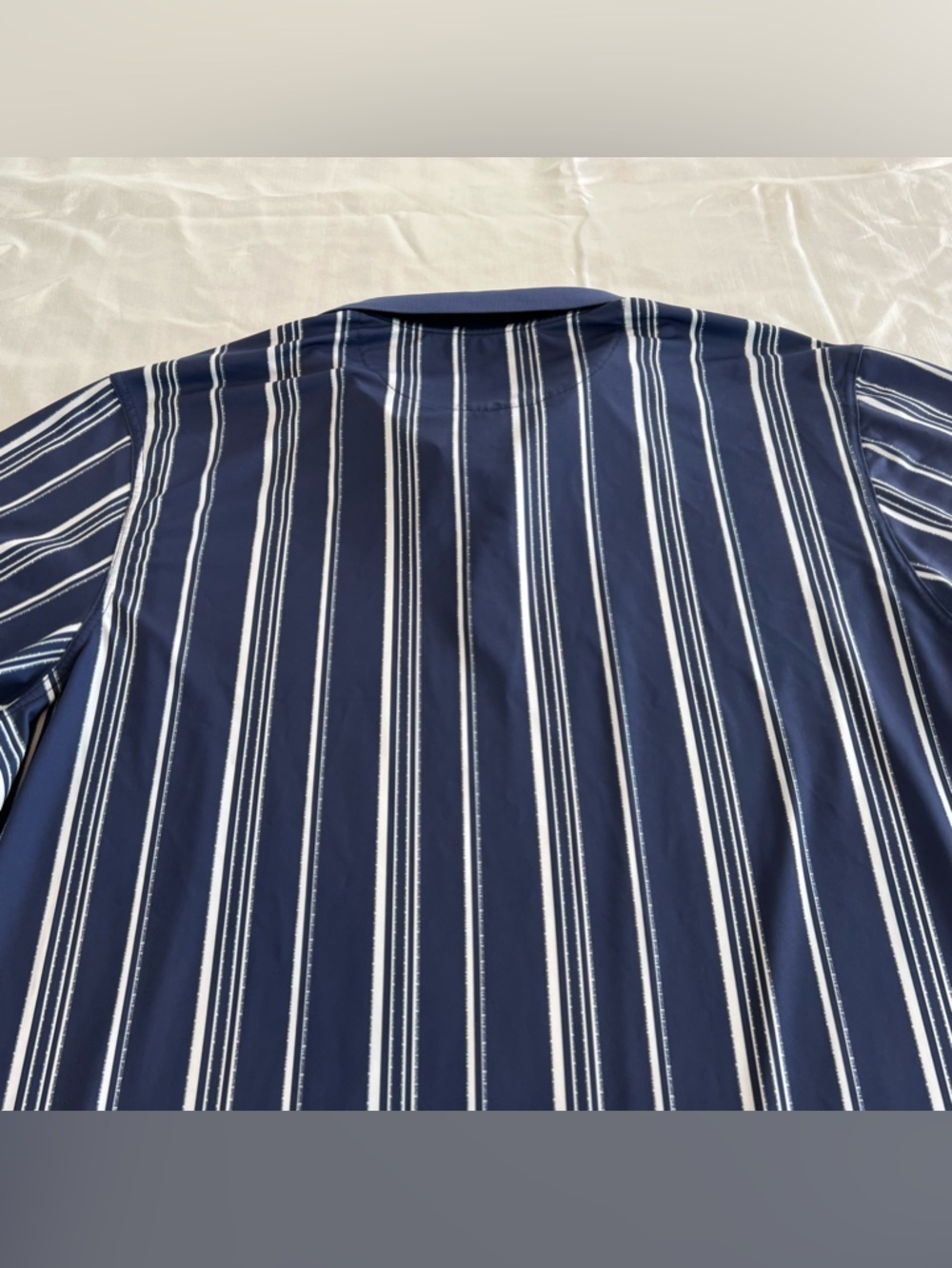 Bad Birdie Golf Navy and White Striped Polo - Picture 12 of 14